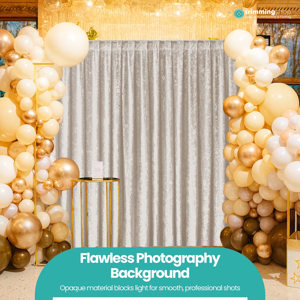 image 1 of 3x3m Crushed Velvet Backdrop, 8cm Rod Pocket Photography Background
