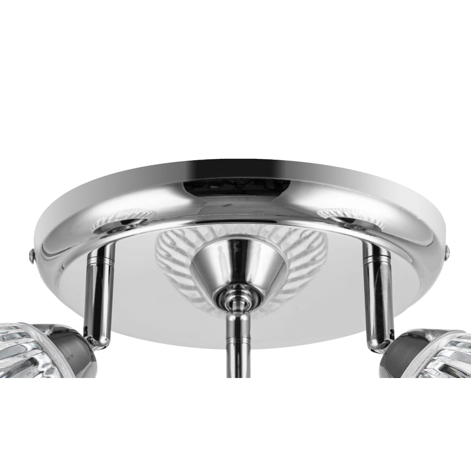 image 1 of COSYLYTE Athella Bathroom 3 Light Modern Ribbed Glass Spotlight - Chrome Base | Chrome | 1
