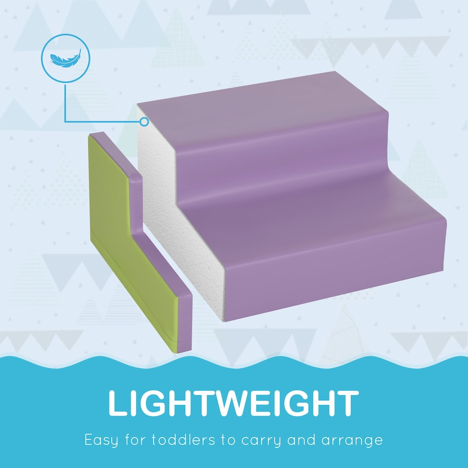 image 1 of HOMCOM 2 Piece Soft Play Set for Toddler Climb and Crawl, Blue