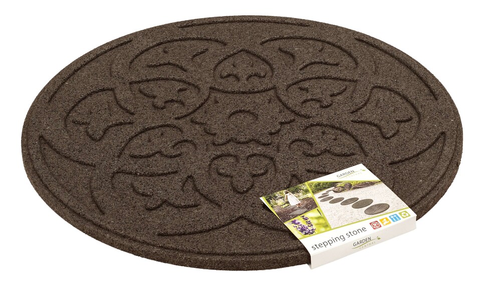 image 1 of Nicoman Round Brown Scroll Stepping Stone - Pack of 1 | Brown | Bown | Pack of 1