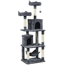 Yaheetech 179 cm Tall Multi Level Cat Tree Kitten Condo Dark Grey