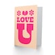 image 2 of Love U Simple Minimal Retro Style Anniversary Card