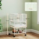 image 7 of PawHut Bird Cage Parrot Cage with Rolling Stand Acrylic Viewing Panels White