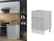image 2 of Kitchen Cabinet 600mm Base Unit Modern Grey High Gloss Storage Cupboard Soft Close Star