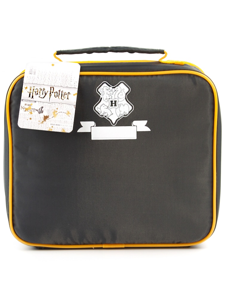 image 1 of Harry Potter Lunch Bag and Bottle Set | Character Adventure Harry, Ron, Hermione Chibi | Kids Food Carrier with Water Bottle | Insulated Bag Keeps Food Fresh