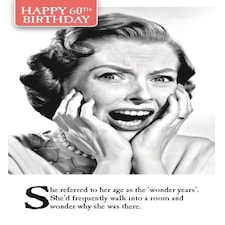 On the Ceiling, 60th Birthday Card for Her, Age 60 Birthday Card, Cute 60th Birthday Card for a Girl