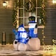image 2 of HOMCOM Inflatable Snowman Family Decoration w/ LED Lights Christmas Seasonal Fun