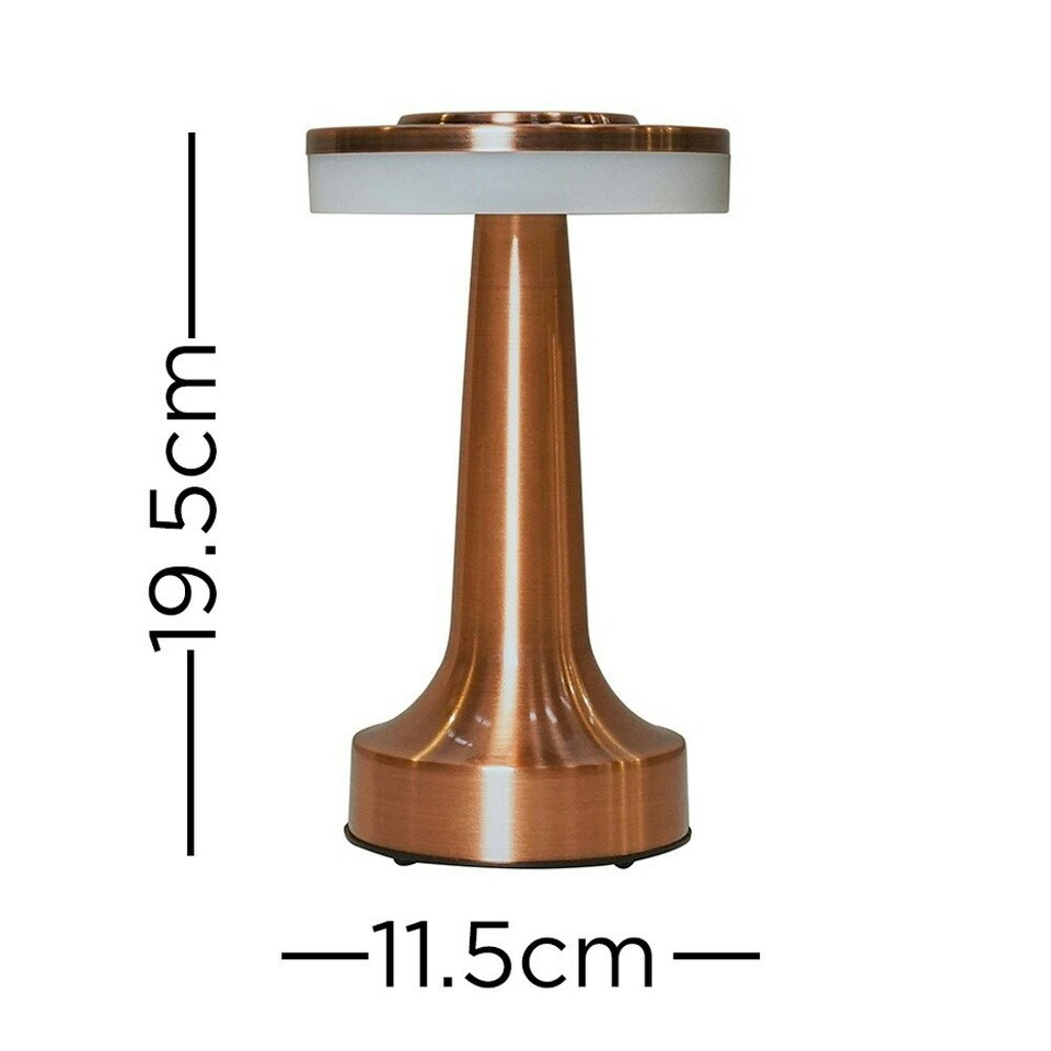 image 1 of ValueLights Pair of Talence Copper LED Touch Table Lamp