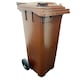 image 1 of Large 140 Litre Brown Coloured Outdoor Council Wheelie Bins Complete With Lid And Wheels Brown