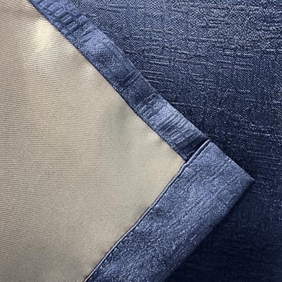 image 1 of Vogue Navy Curtains 90 x 54 inch (229 x 137 cm) Room Darkening Eyelet Thermal Noise Reducing Curtains for Bedroom and Living Room