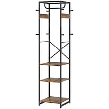 Industrial Entryway Hall Tree Coat Rack Stand With Shoe Storage and Hooks