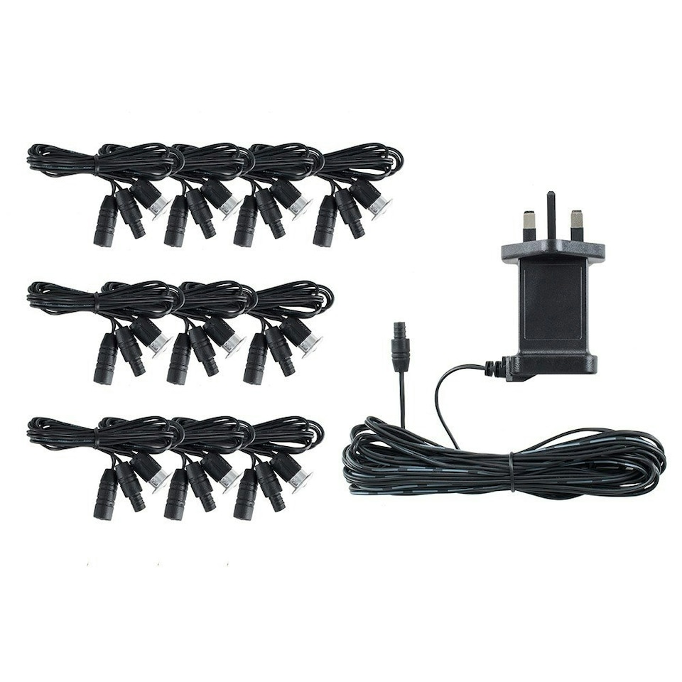 image 1 of ValueLights Decking Lights 10 Pack Silver Outdoor Decking Light With Extension White 15mm