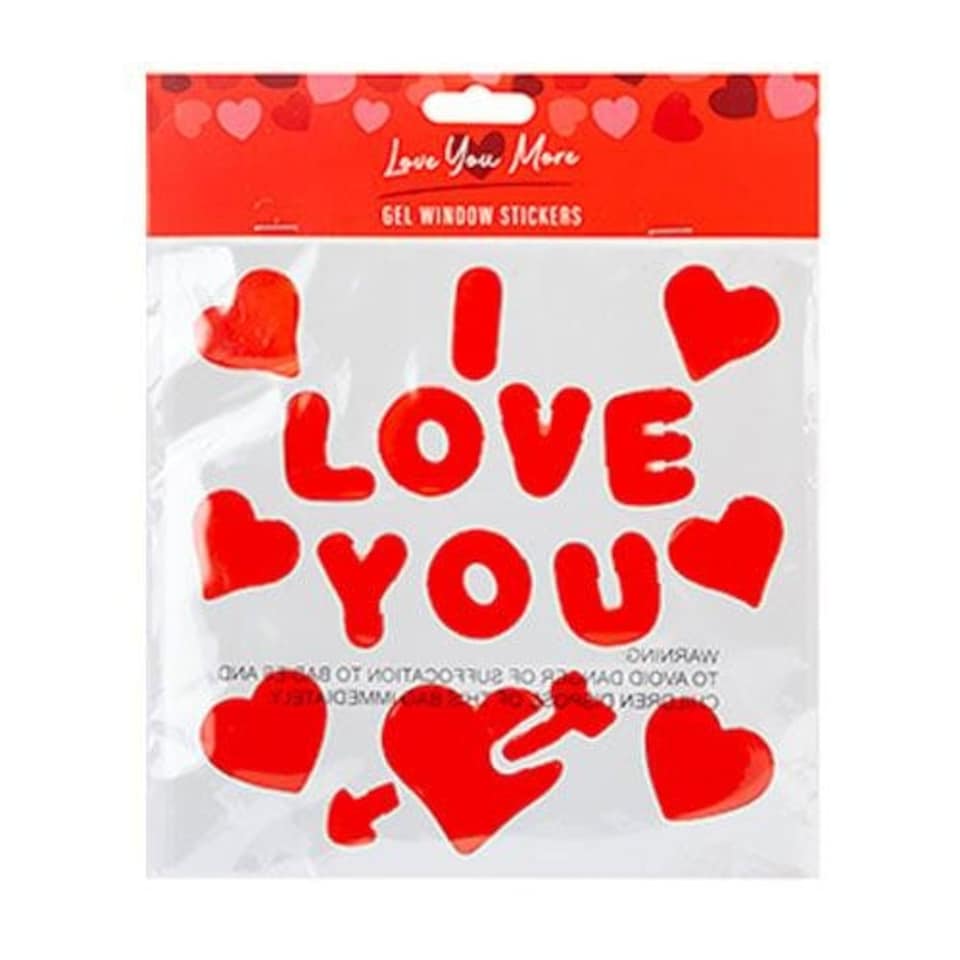 I Love You Valentine's Gel Window Sticker