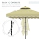 image 3 of Outsunny 2.5m Cantilever Parasol with Easy Lever, Square Double Top Garden Parasol Umbrella with Ruffles and Cross Base, Overhanging Outdoor Sun Shades, Beige
