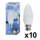 image 4 of ValueLights 10 Pack B22 White Plastic Candle LED 4W Warm White 3000K 400lm Light Bulb