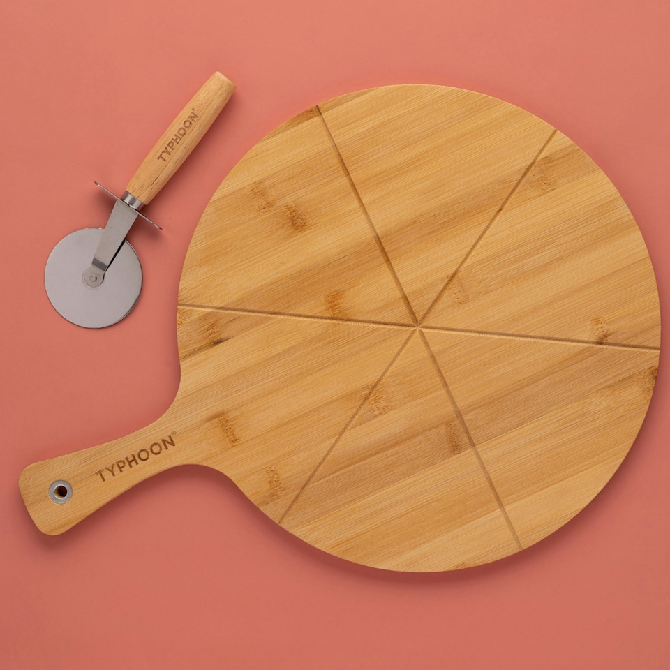 image 1 of Typhoon World Foods Pizza Board & Cutter Set
