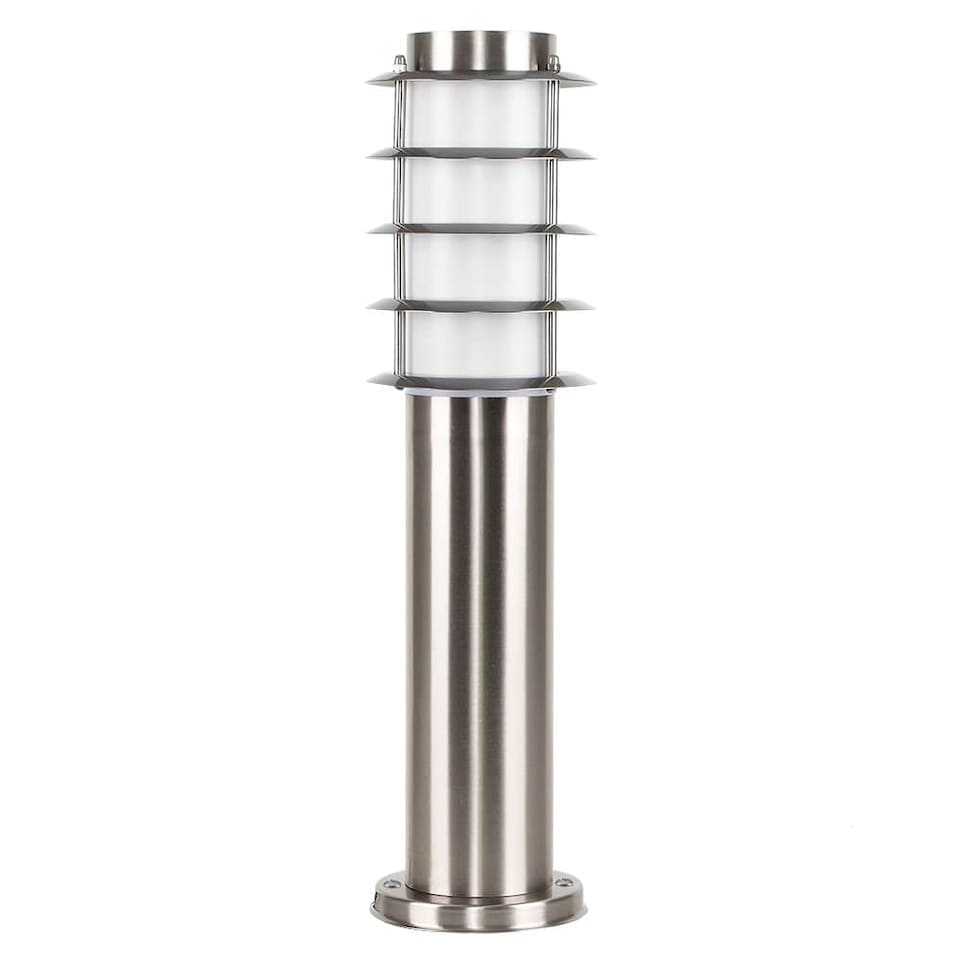 image 1 of ValueLights Wharf Bollard Silver Outdoor Bollard Light | Chrome