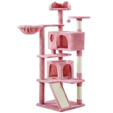 Yaheetech 146 cm Multilevel Indoor Cat Tree Tower for Kittens Pink
