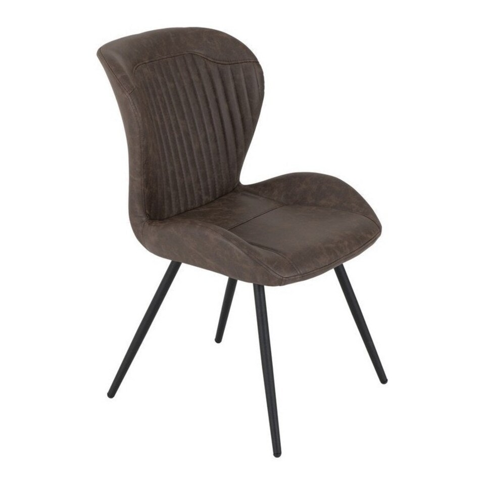 image 1 of Quebec Dining Chair (Pack of 4) - L62 x W51 x H90.5 cm - Brown Faux Leather Brown