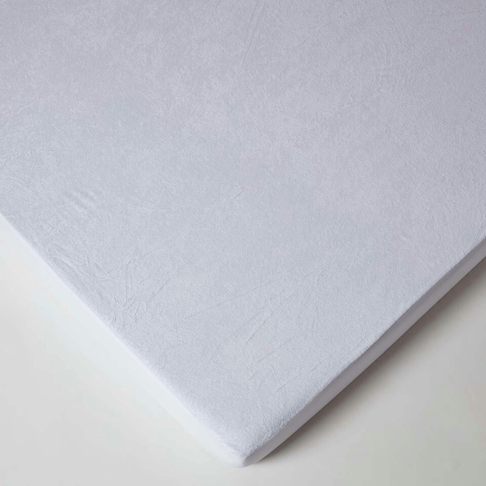 image 1 of Homescapes Terry Towelling Waterproof Mattress Protector - Kng Size | White | King