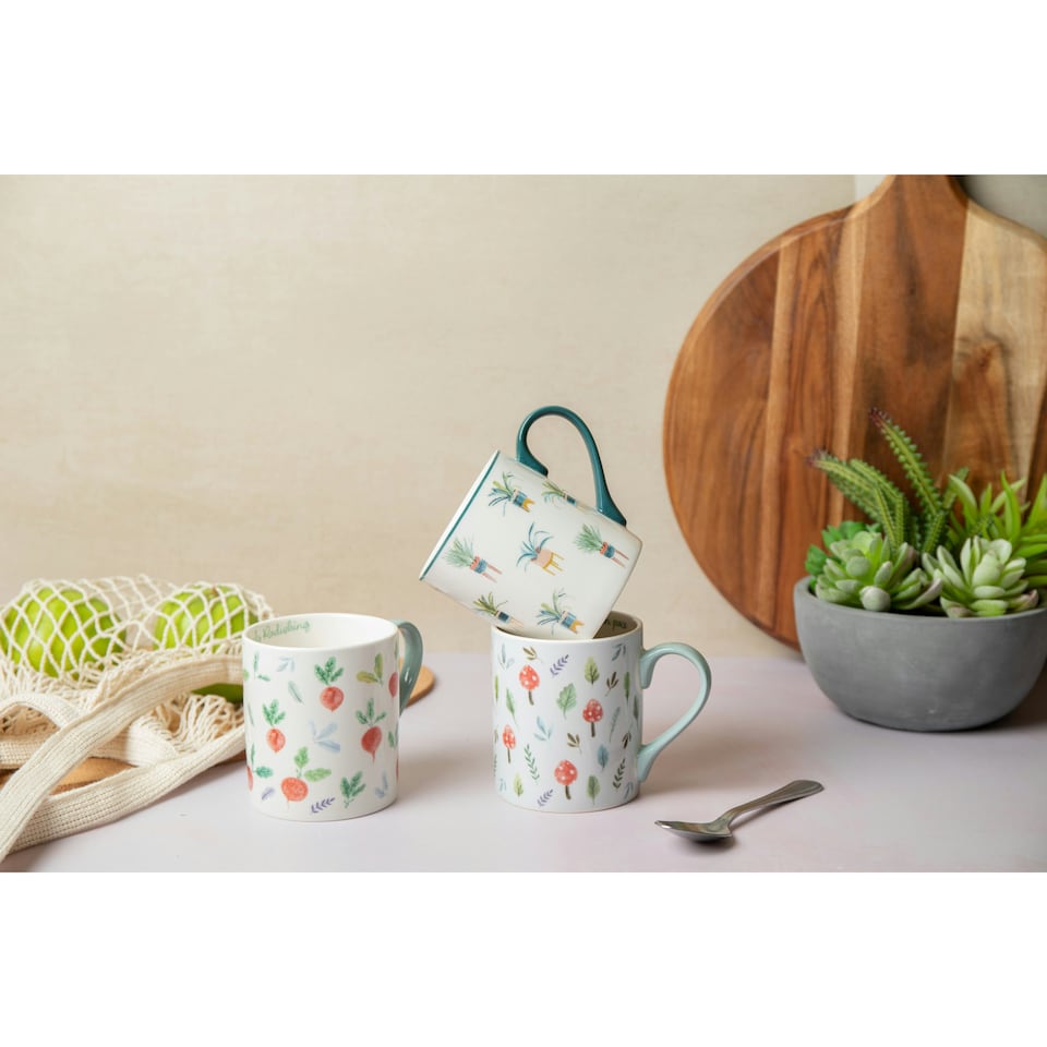 image 1 of Mikasa Mushroom Straight-Sided Porcelain Mug, 280ml | White