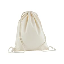 Westford Mill Organic Cotton Drawstring Bag - Natural - One Size White | One Size