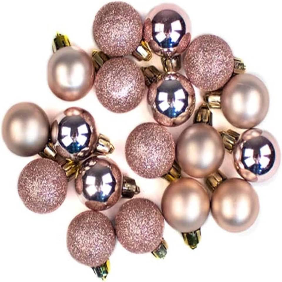 image 1 of 30mm/12Pcs Christmas Baubles Shatterproof Rose Gold,Tree Decorations
