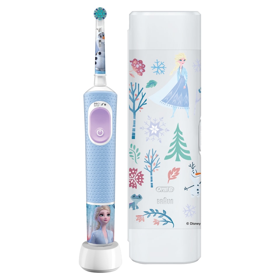 image 1 of Oral-B Pro Kids Handle Disney Frozen Electric Toothbrush with Travel Case