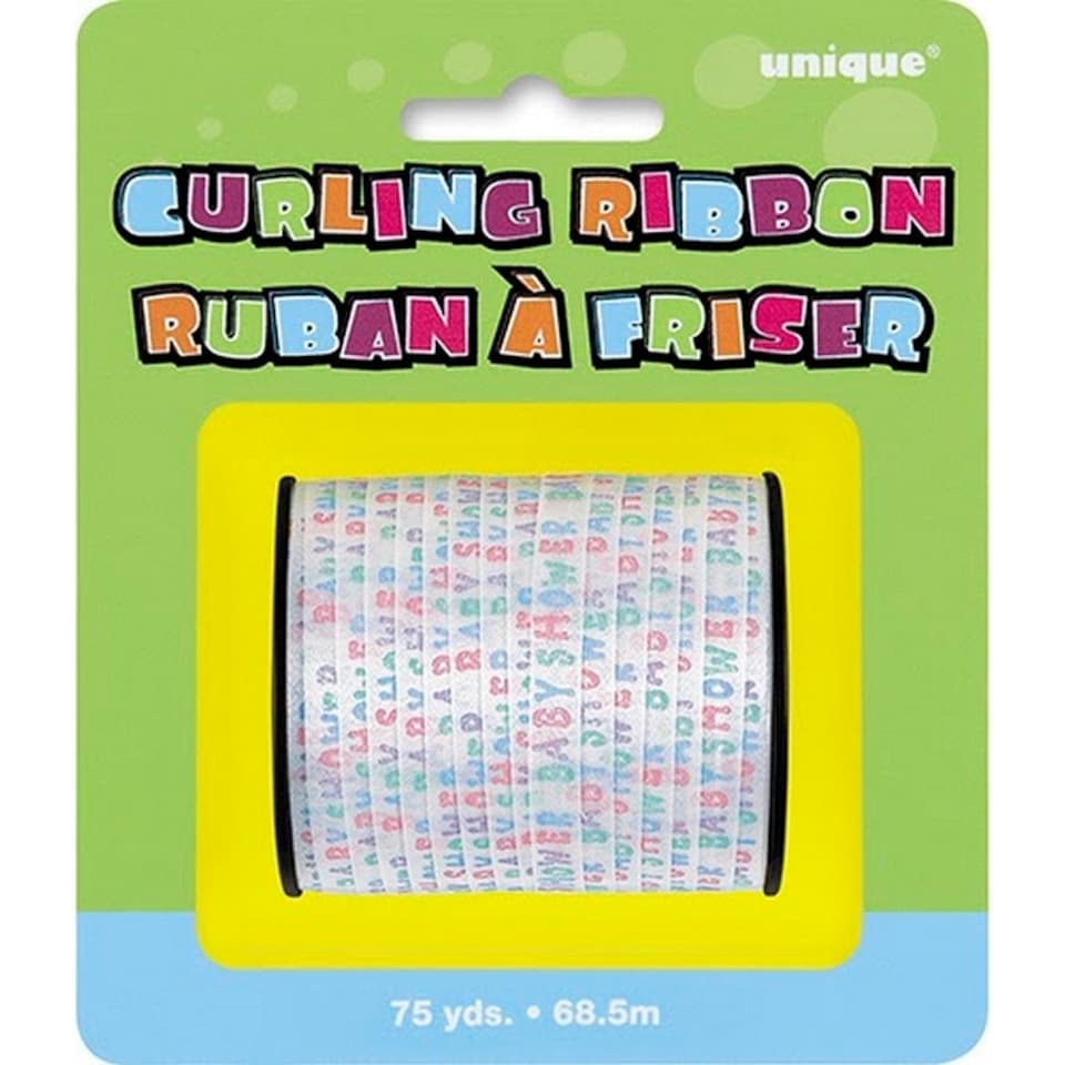 Unique Baby Shower Balloon Ribbon - White/Multicoloured - One Size
