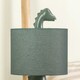 image 2 of ValueLights Kids Green Dinosaur Bedside Table Lamp with Drum Fabric Shade - Including Bulb Green