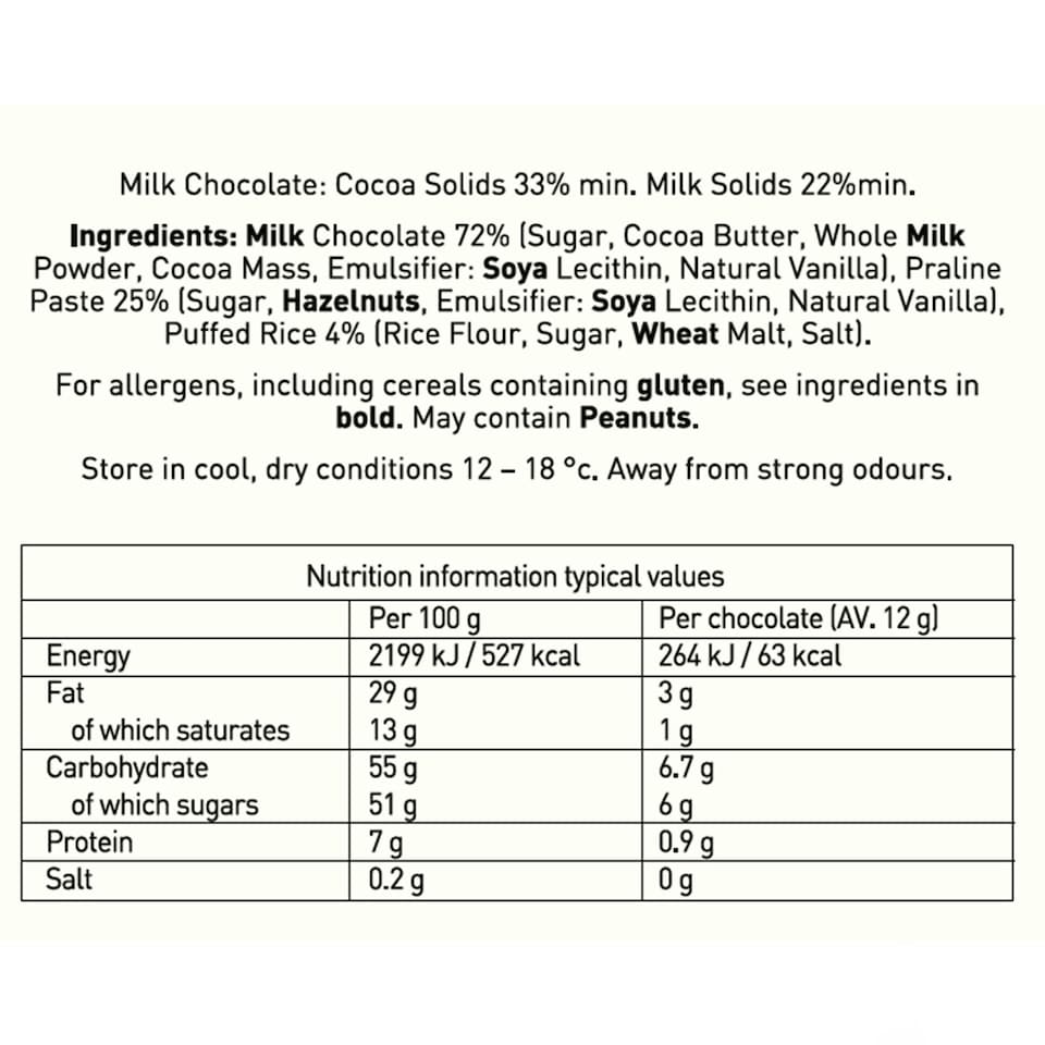 image 1 of Holdsworth Chocolates Crunchy Hazelnut Pralines | Milk | 100g