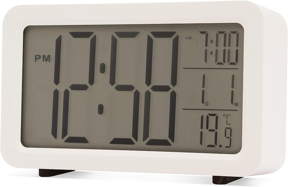 image 1 of Acctim Harley Superbrite Modern Digital Alarm Clock | White | White