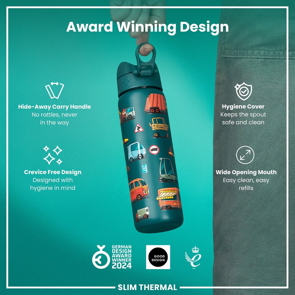 image 1 of Leak Proof Slim Water Bottle, Vacuum Insulated, 500ml (17oz) | Blue | Automobiles | One Size