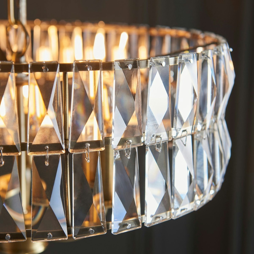 image 1 of Clifton 3 Light Multi Arm Lamp Ceiling Pendant Antique Brass
