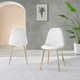 image 2 of Furniturebox 2x White Corona Dining Chairs (Gold)