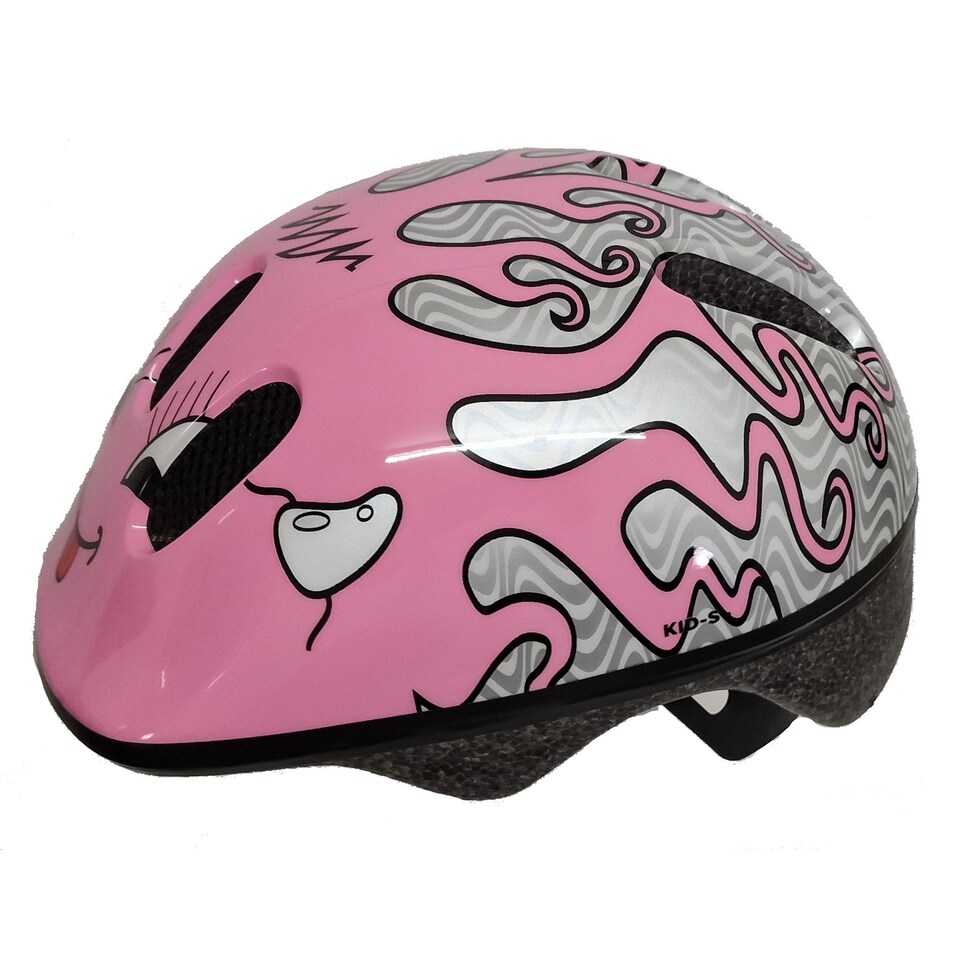 image 1 of Sport Direct Kids/Childs Scooter/Bike/Bicycle Helmet S 52-57cm - Curly Design | Pink | S