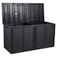image 4 of XXL 750L Garden Storage Box, Black - 155x66x80 cm, Double Lid, Weatherproof