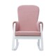image 4 of Dursley Rocking Chair & Stool - Comfortable Rocking Chair With Padded Support, Suedette Fabric With Side Pockets & Compact Design (Blush Pink)