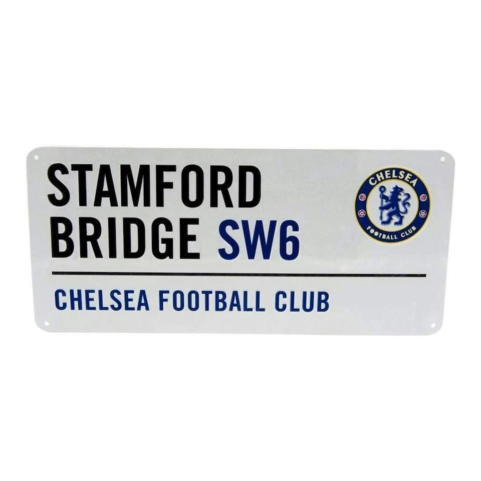 image 1 of Chelsea FC Official Football Metal Street Sign - White/Black/Blue - One Size