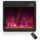 image 10 of COSTWAY Electric Fireplace Insert Recessed Fireplace Black