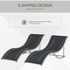 image 6 of Outsunny Set of 2 Zero Gravity Lounge Chair Recliners Sun Lounger Black