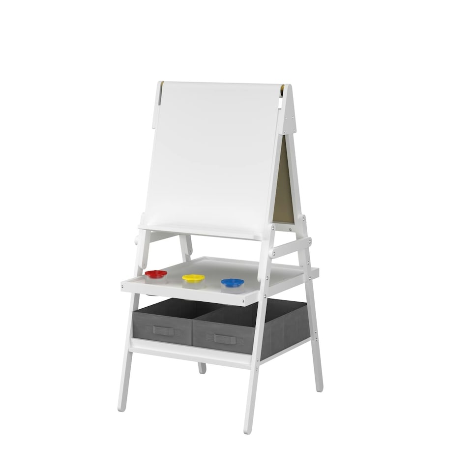 COSTWAY Kid Easel Double-sided Magnetic Whiteboard White White