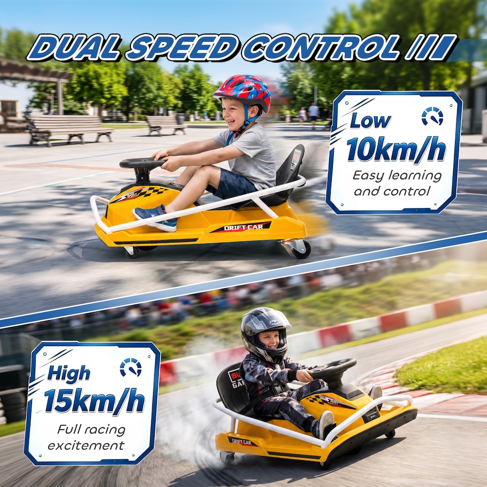 image 1 of AIYAPLAY 24V Electric Go Kart for Kids with Drift Mode, Soft Start
