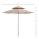 image 5 of Outsunny 2.7 m Garden Parasol Umbrella, Double Tier Garden Umbrellas Outdoor Sun Umbrella Sunshade Bamboo Ribs, Beige