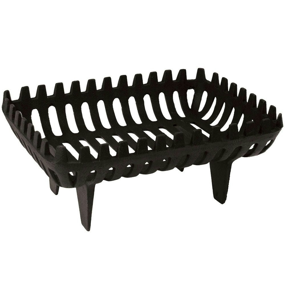 Fire Vida Cast Iron Log Basket Coal Wood Storage Fireside Fireplace Accessory, Small, Black