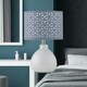 image 7 of First Choice Lighting Set of 2 Tuscan White Ceramic Lamps with Grey Cut Out Shade White | Grey