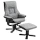 image 1 of HOMCOM Recliner Armchair Footstool Duo Vintage Wood Base Home