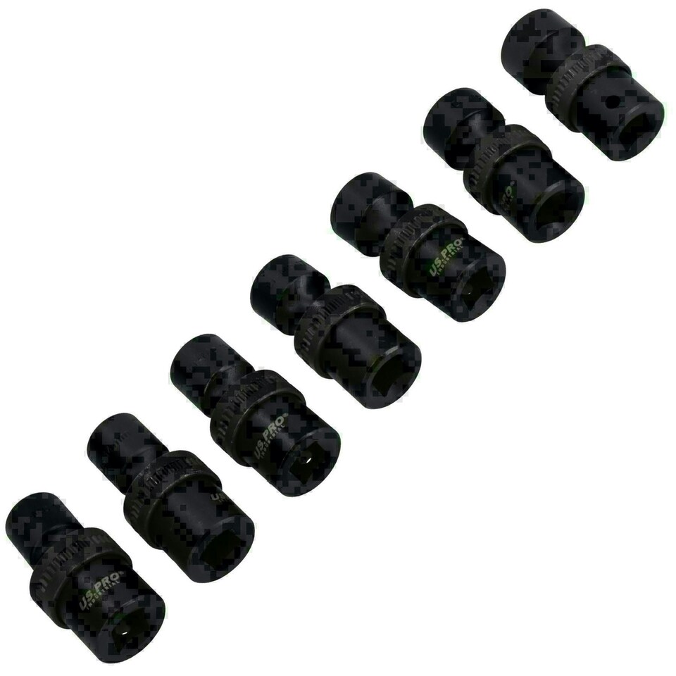 image 1 of 1/2in Drive Swivel Wobble Metric Shallow Impact Sockets 13 - 21mm 7pc 6 Sided