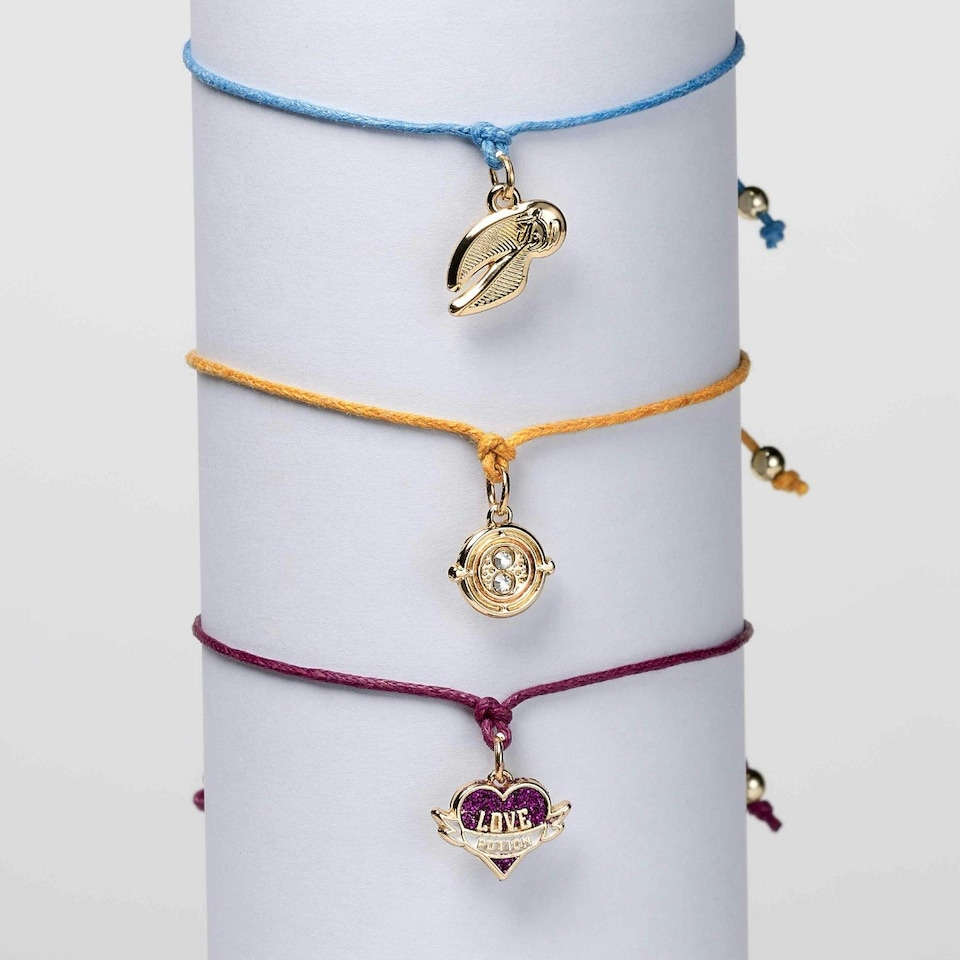image 1 of Harry Potter Golden Snitch,Love Potion & Time Turner Friendship Bracelet set HPFB0449