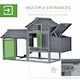 image 9 of PawHut Chicken Coop Hen Cage Small Animal Hutch Nesting Box Outdoor Run Grey